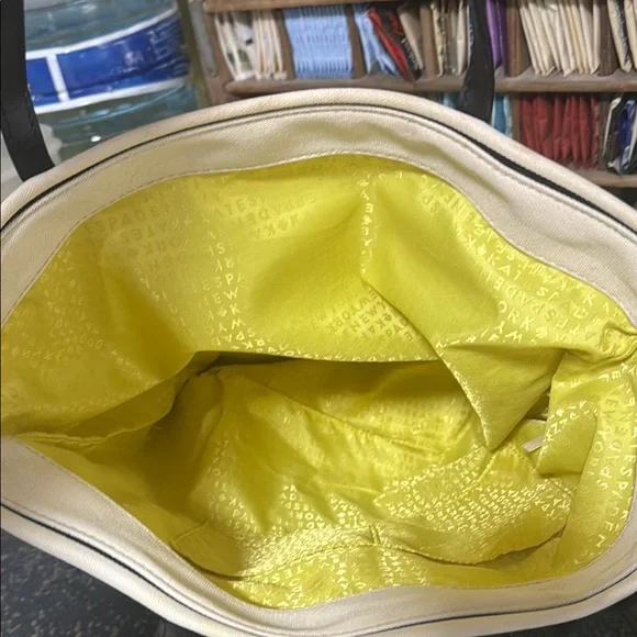 Kate Spade Black and White Striped Tote with Toucan Design - Picture 9 of 9